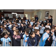 Festejos por el Día de la Bandera con los niños de Jardín